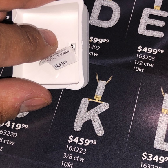 10k REAL gold REAL DIAMOND K initial pendant charm - Picture 9 of 12